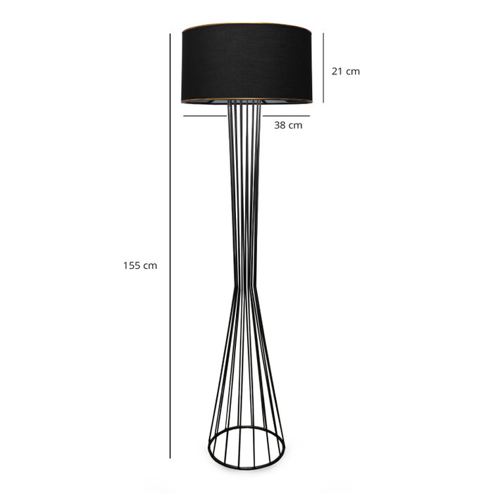 Opviq Lámpara de Pie AYD-3058 Negra Opviq Lámpara de Pie AYD-3058 Negra